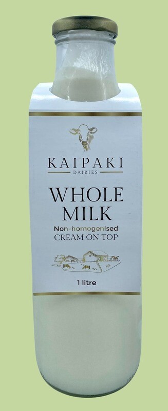 Kaipaki Dairies - 1L Whole Milk (non homogenized)- Cream on the top