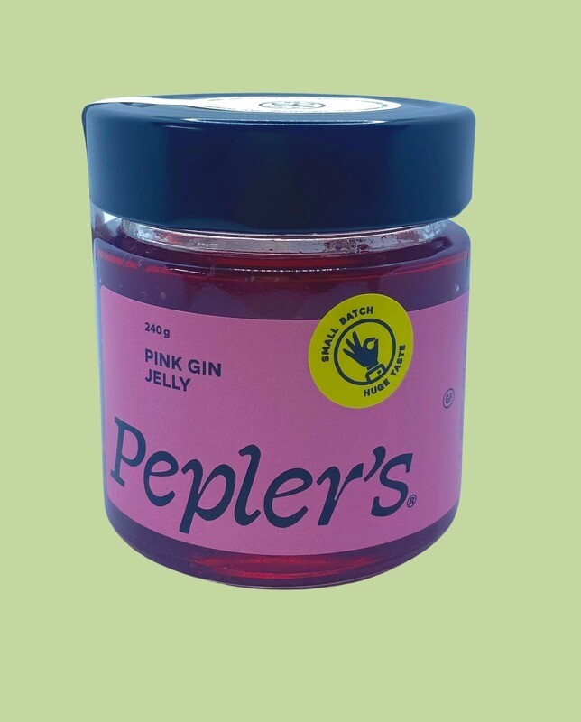 Peplers Pink Gin Jelly 240g (māwhero gin tiēre)