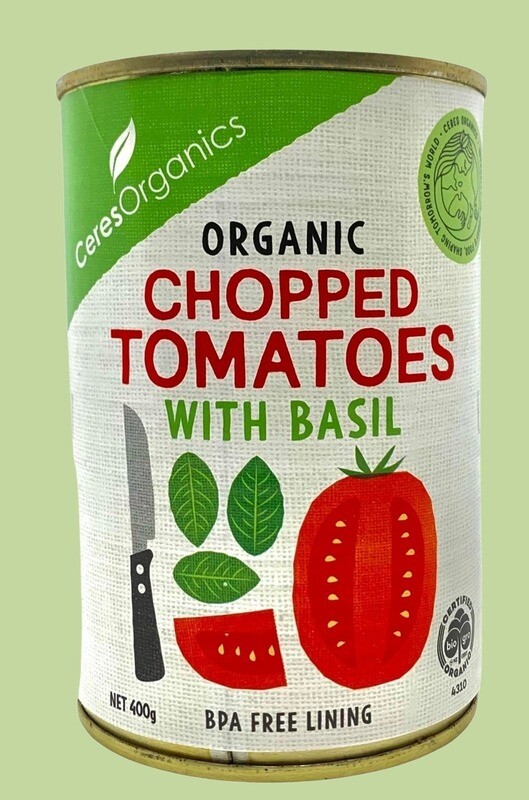 Ceres Organic Chopped Tomatoes w. Basil 400g