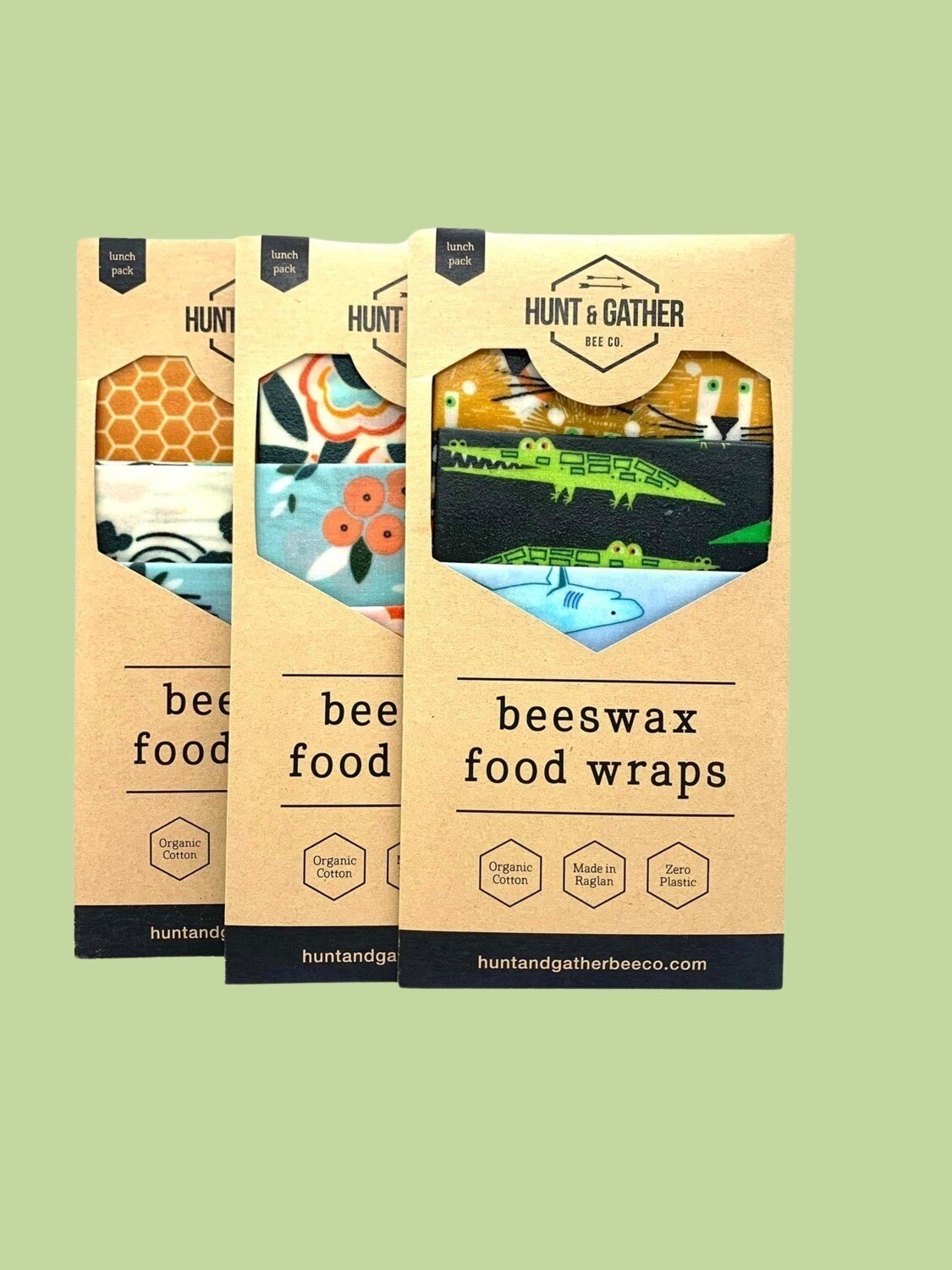Beeswax Food Wraps - Lunch Pack (Pī wākiha Kai Takai  - Tina pēke)