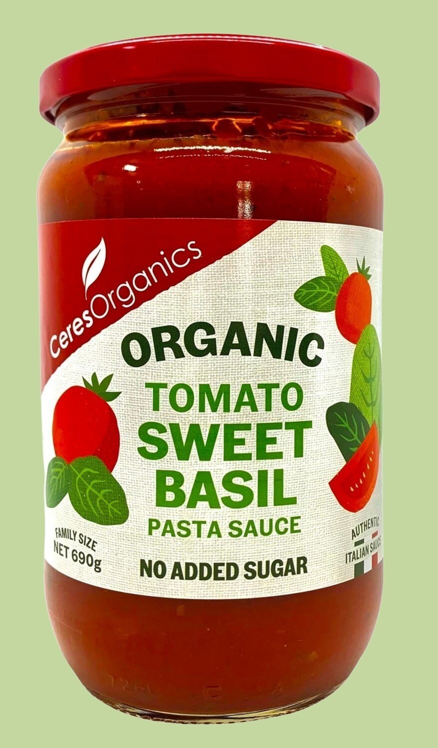 Ceres Organic Tomato &amp; Sweet Basil Pasta Sauce 690g
