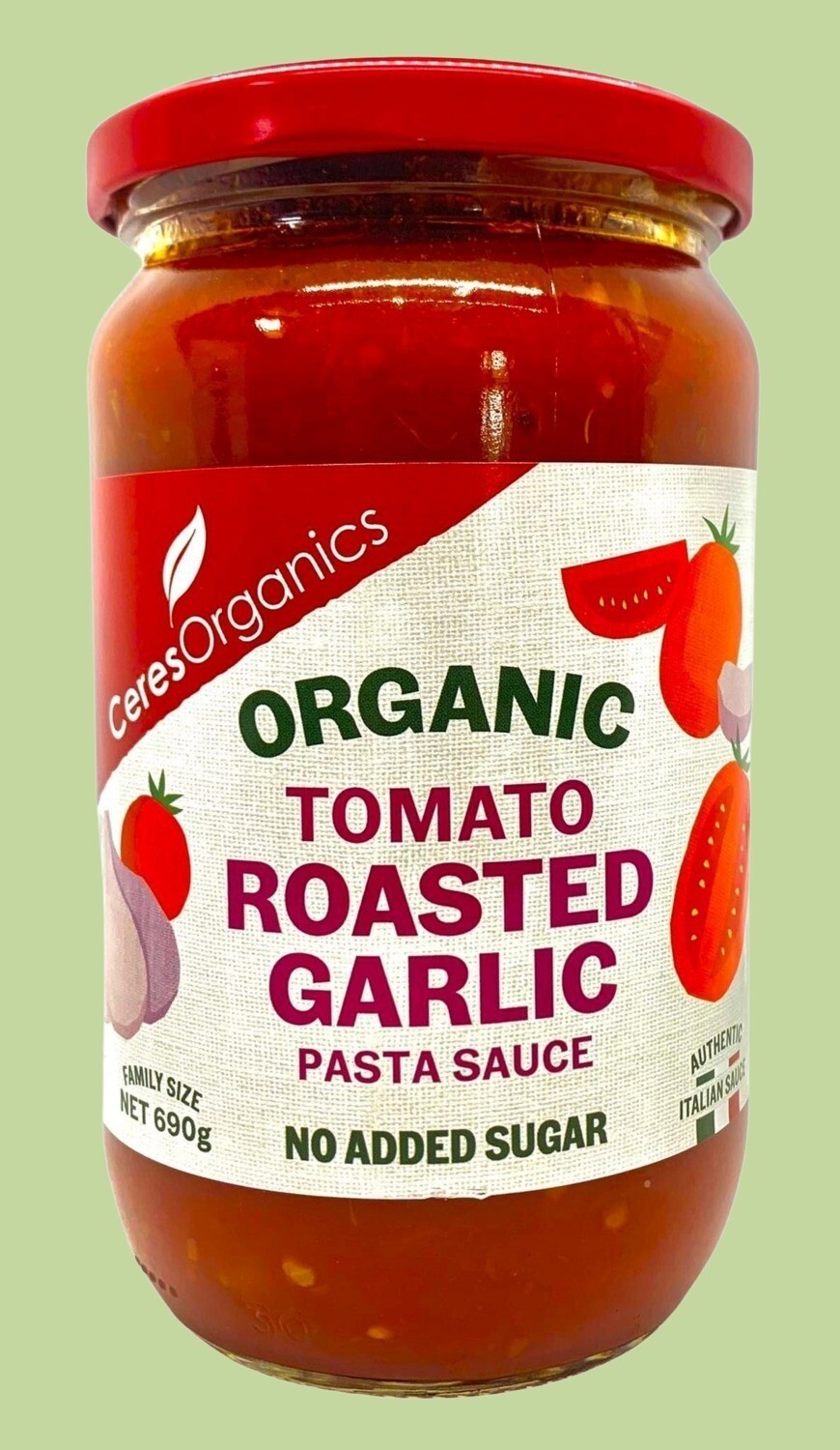 Ceres Organic Tomato &amp; Roasted Garlic Pasta Sauce 690g