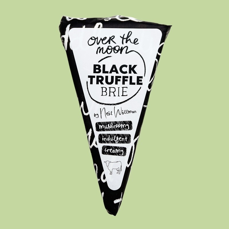 Over the Moon Black Truffle Brie 100g (mutu te marama pango taratara piriti)