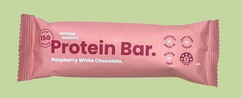 Nothing Naughty Raspberry White Chocolate Protein Bar 40g