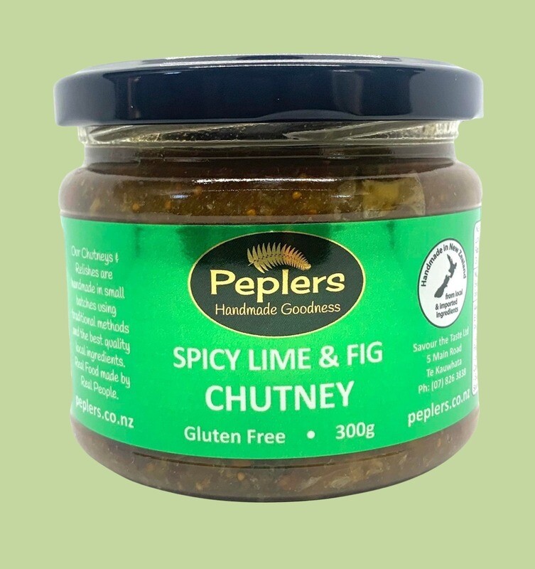 Peplers Spicy Lime & Fig Chutney 300g (raukikini kotakota me te piki chutney)