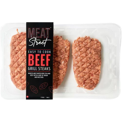 Meat Street - Beef Grill Steaks 360g GF  (maybe fresh or frozen)