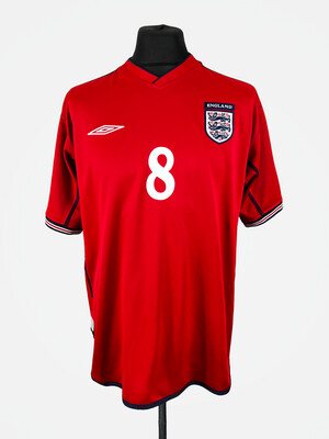England 2002-04 Reversible Away - Size L - Scholes 8