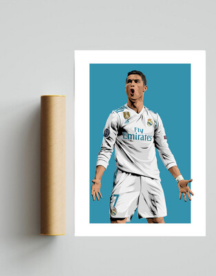 Cristiano Ronaldo Real Madrid A3 Print