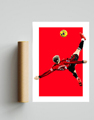 Alejandro Garnacho Overhead Kick MUFC A3 Print