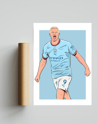 Erling Haaland Manchester City A3 Print