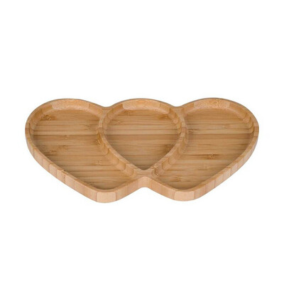 Aperoplank hart 25x15xH1,5cm Bamboe