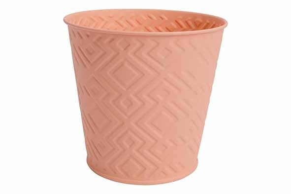 BLOEMPOT STYLISH ABRIKOOS 14X10XH12,7CM ROND CONISCH METAAL
