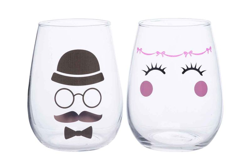 GLAS FACES  47CL H11CM 2 ASS