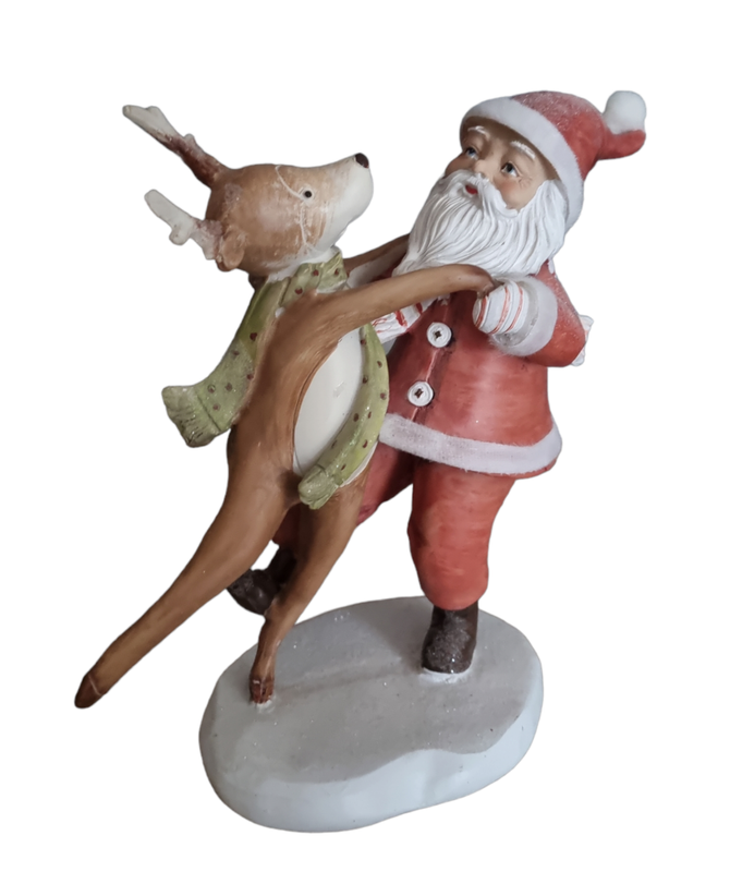 Dansende kerstman met rendier