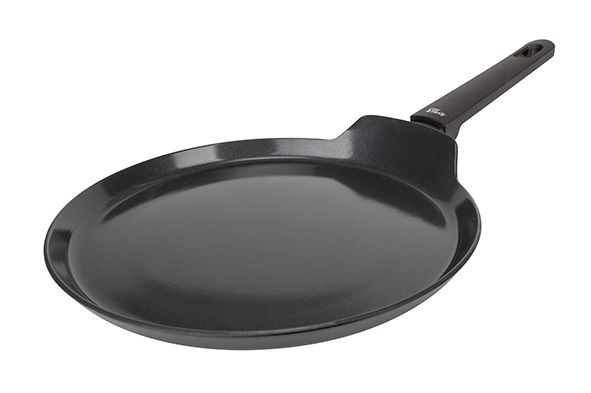 FULL BLACK PANNENKOEKENPAN ZWART D24XH1, 8CM ALUMINIUM ALLE VUREN