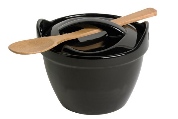 Kom met lepel Zwart