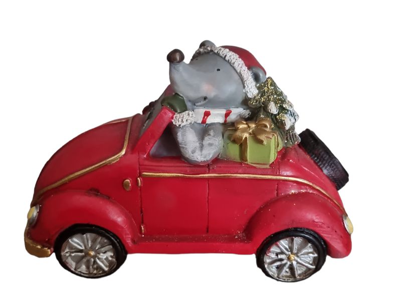 Auto rood kerstmuis