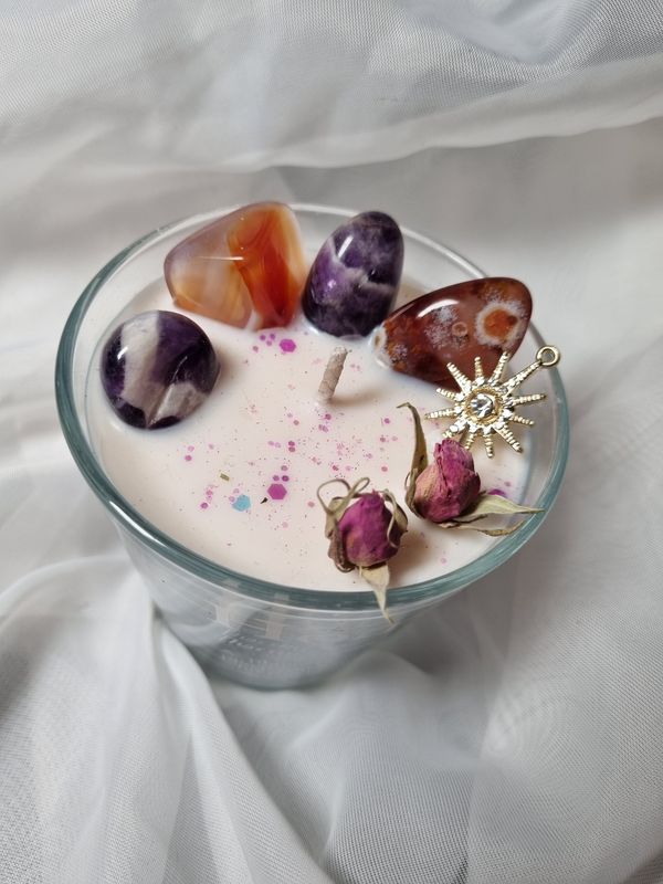 Kristallkerze Home Karneol Amethyst
