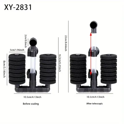Sponge filter, Dual telescopic (XY-2831)