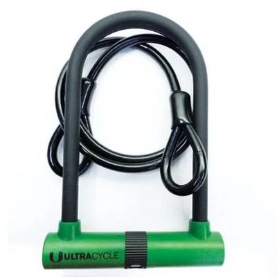 Ultracycle - U-lock &amp; Cable, Model 1451, 4.25&#39;&#39;x8&#39;&#39;/4&#39; w/Bracket