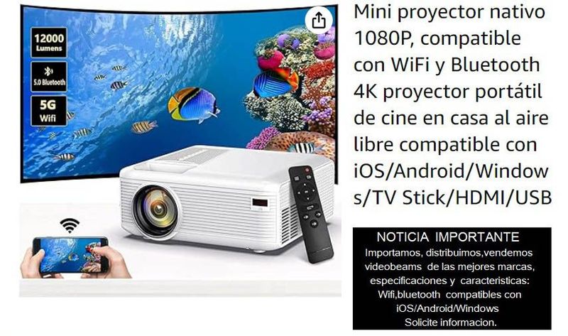 Mini proyector nativo 1080P