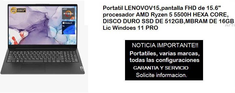 Portátil Lenovo V15