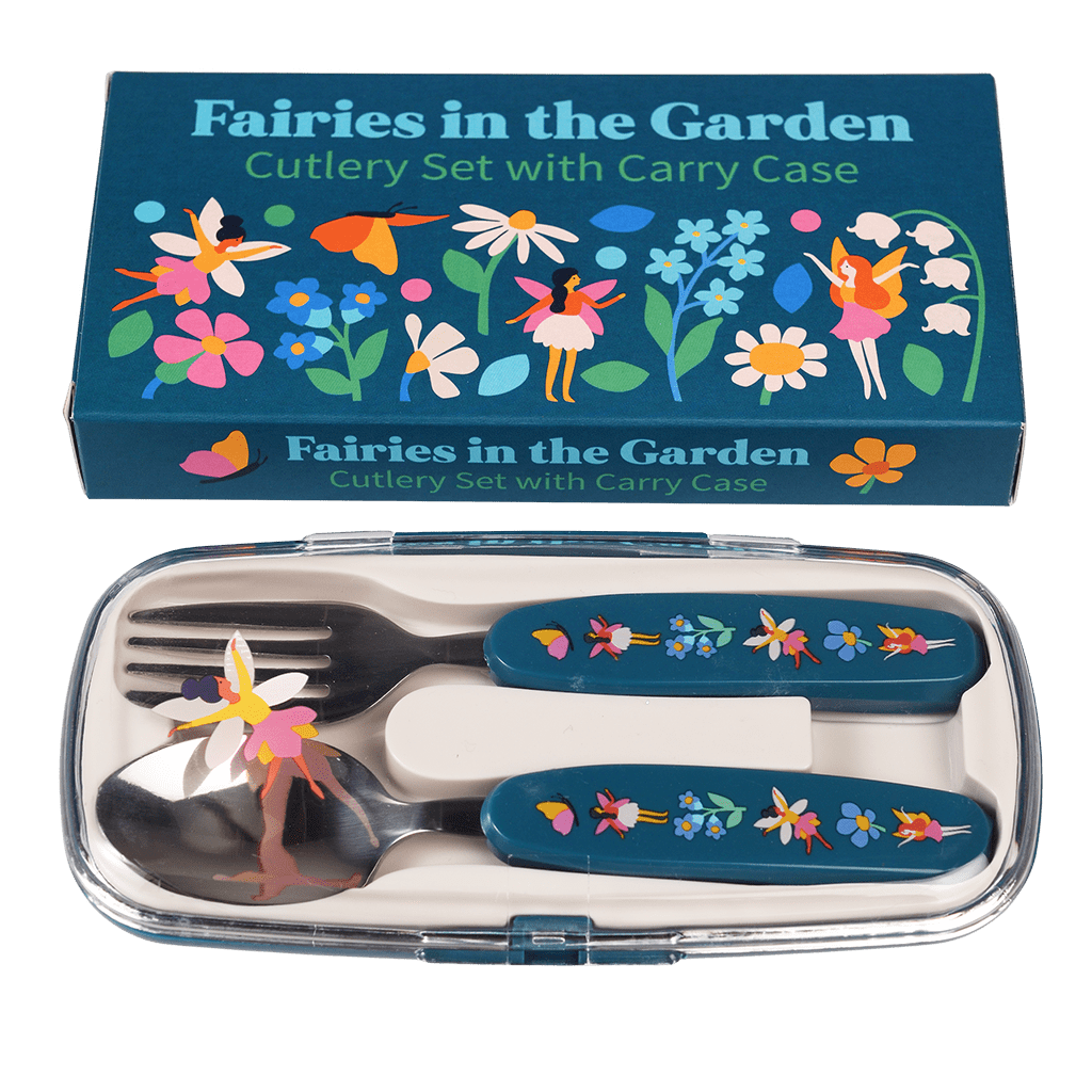 Set ustensiles - motif fées dans le jardin