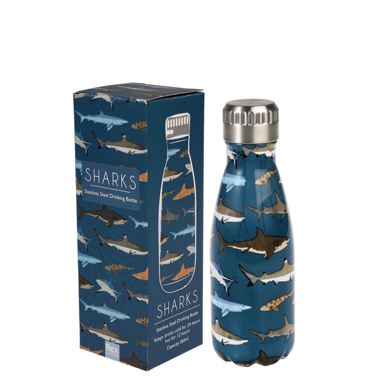 Bouteille en acier inoxydable - motif requins