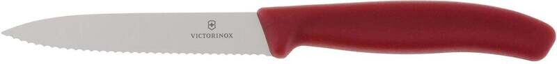 Couteau rouge - lame dentelée  - 10 cm - Victorinox