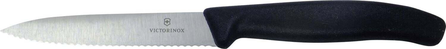 Couteau dentelé noir -  10 cm - Swiss Classic 4 - Victorinox