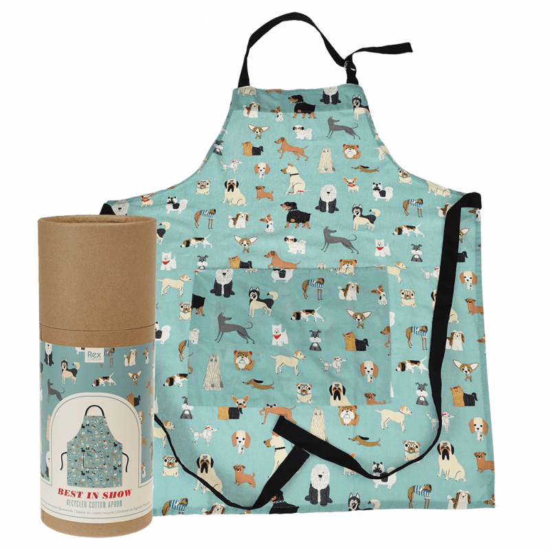 Tablier en coton recyclé - motif chiens &quot;best in show&quot;