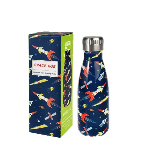 Bouteille en acier inoxydable - motif espace - 260 ml