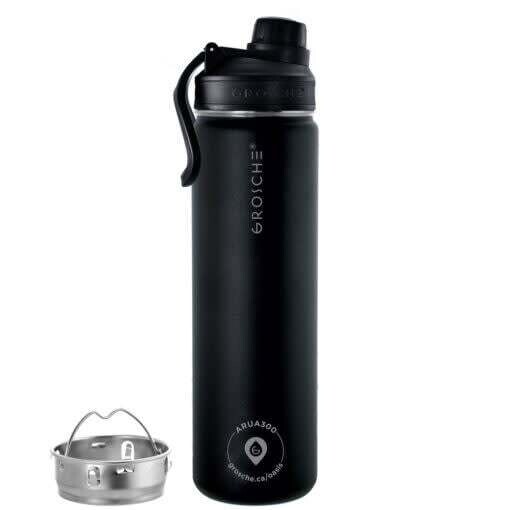Bouteille d&#39;eau pour infusion - 22 onces - noire - GROSCHE Oasis