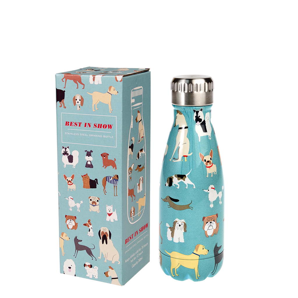 Bouteille en acier inoxydable - motif chiens &quot;Best in show&quot; - 260 ml