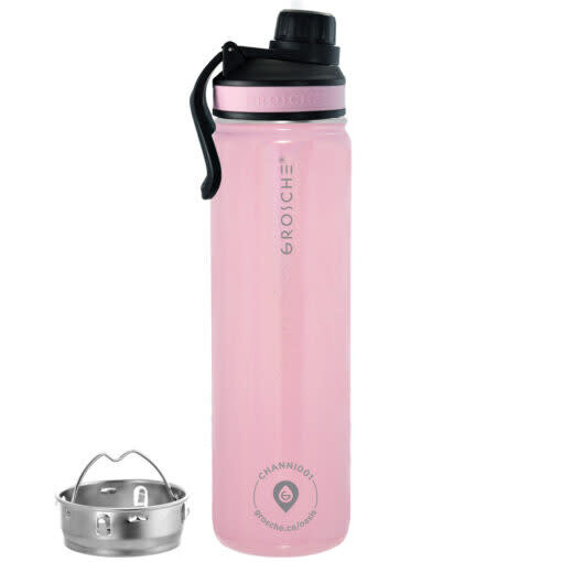 Bouteille d&#39;eau pour infusion - rose quartz - 22 onces - GROSCHE Oasis
