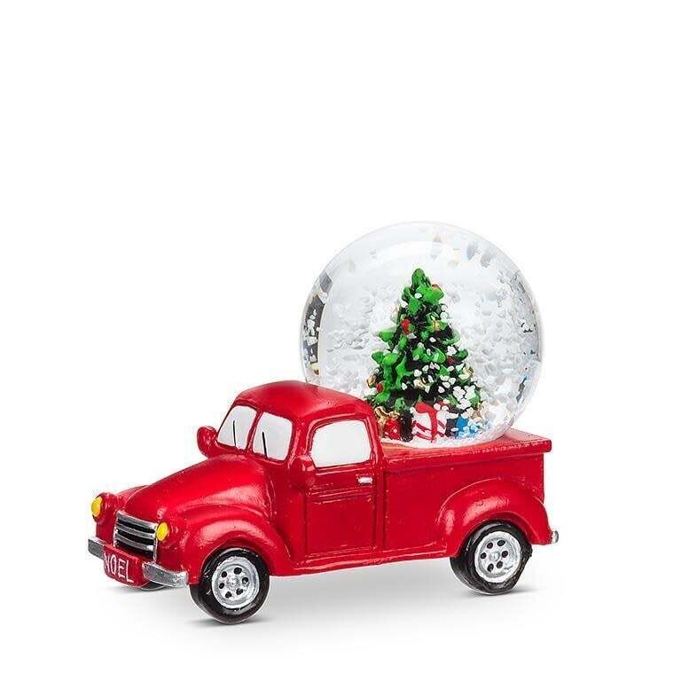 Décoration boule à neige - camion rouge et sapin - Abbott