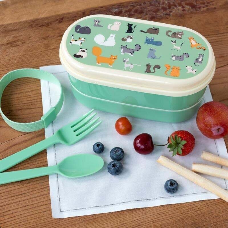 Boîte bento - motif chats &quot;9 vies&quot;