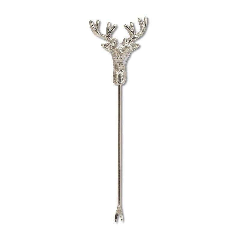 Pic à cocktail - tête de cerf argentée - Abbott