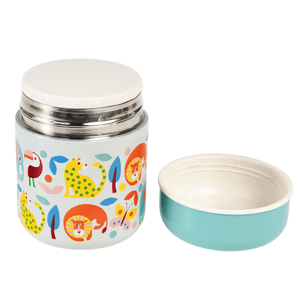 Petit thermos en acier inoxydable - motif animaux sauvages - 280 ml