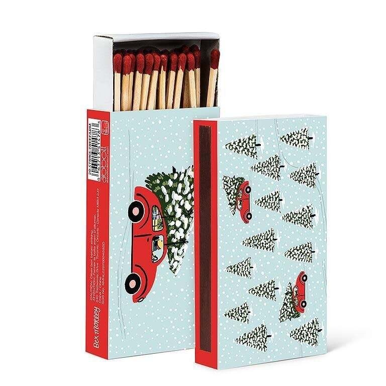 Allumettes - voiture rouge et sapins - Abbott