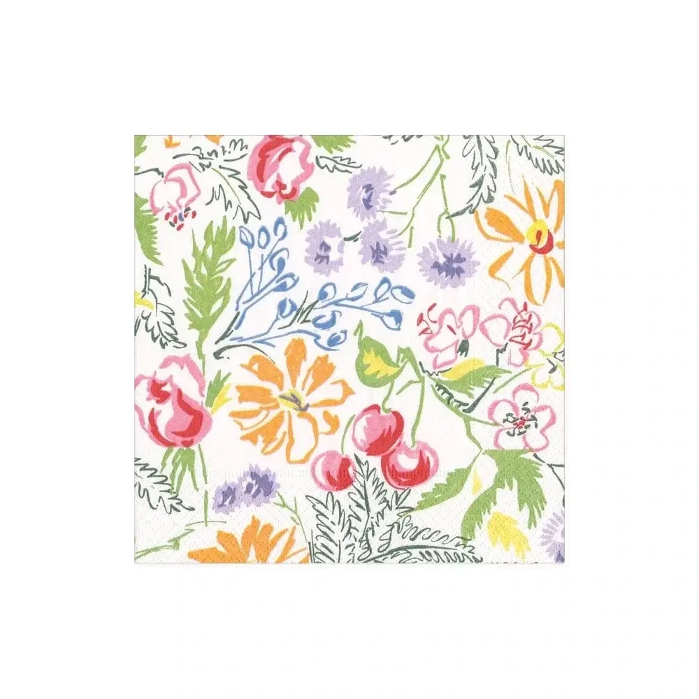 Serviettes de cocktail 3 plis - motif floral - Caspari