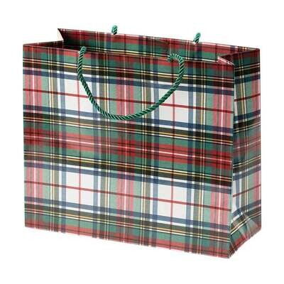 Sac cadeau large - motif tartan - Caspari