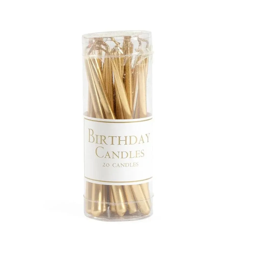 20 bougies d&#39;anniversaire - couleur dorée - Caspari
