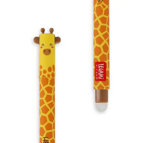 Stylo à encre gel effaçable - motif girafe -Legami