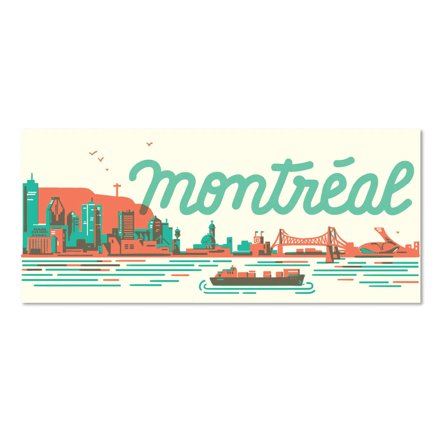 Carte postale longue - Montréal Skyline - Paperole