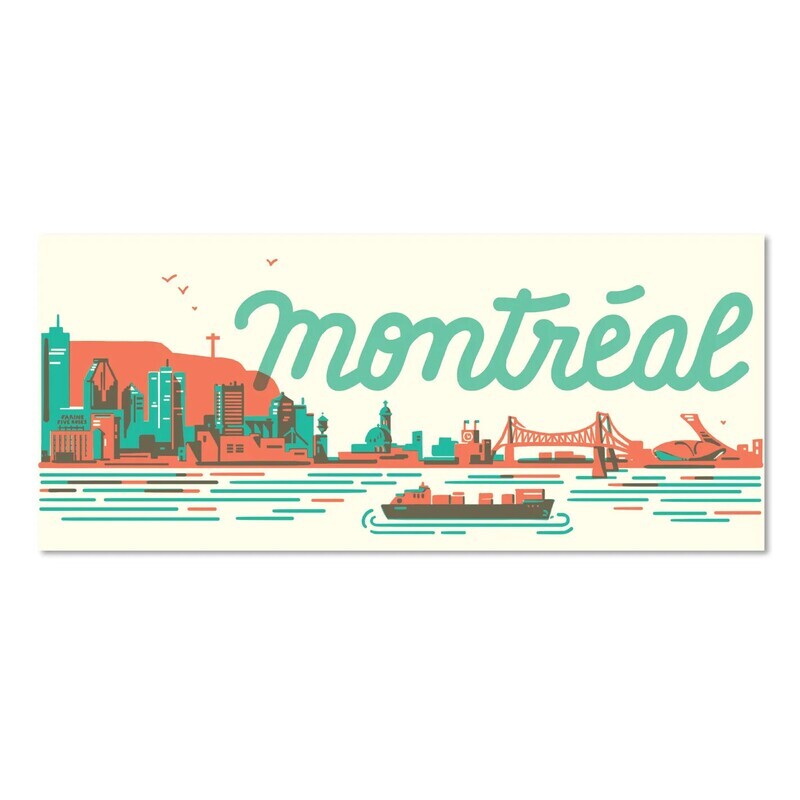 Carte postale longue - Montréal Skyline - Paperole
