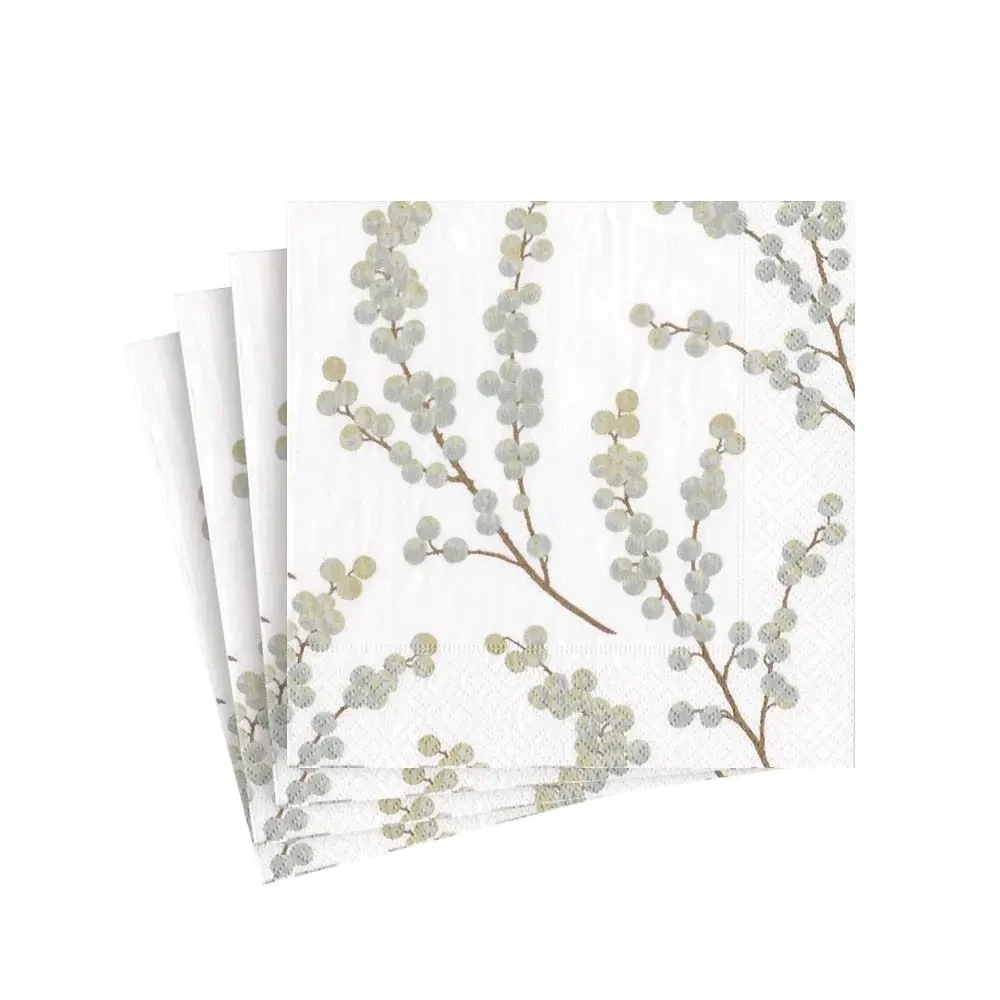 Serviettes de cocktail 3 plis - motif baies - Caspari