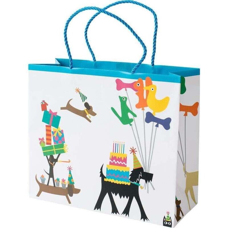 Sac cadeau - motif fête &amp; chiens - Caspari