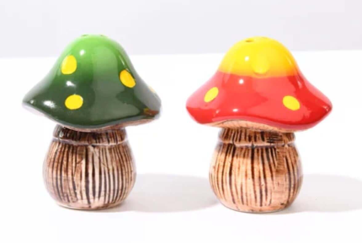 Salière et poivrière en céramique - Champignons des bois - Streamline