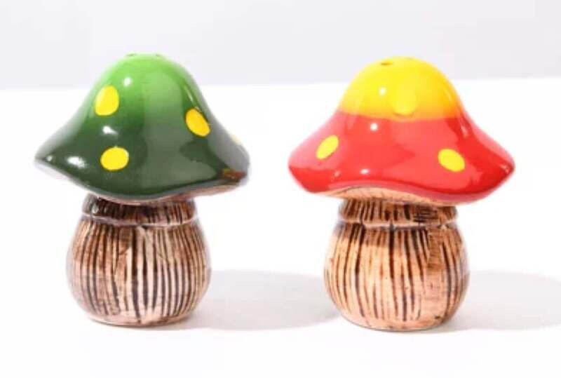 Salière et poivrière en céramique - Champignons des bois - Streamline